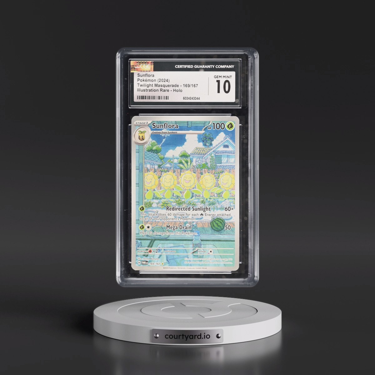 2024 Twilight Masquerade - TWM EN #169/167 Sunflora - Illustration Rare Holo (CGC 10 GEM MINT)