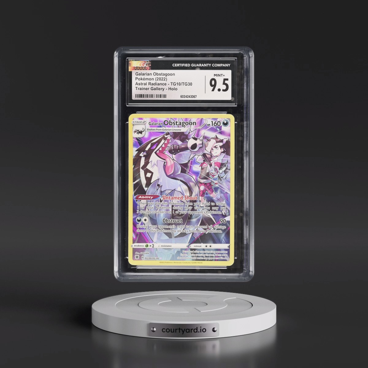 Astral Radiance #TG10/TG30 Galarian Obstagoon - Trainer Gallery Holo (CGC 9.5 MINT+)