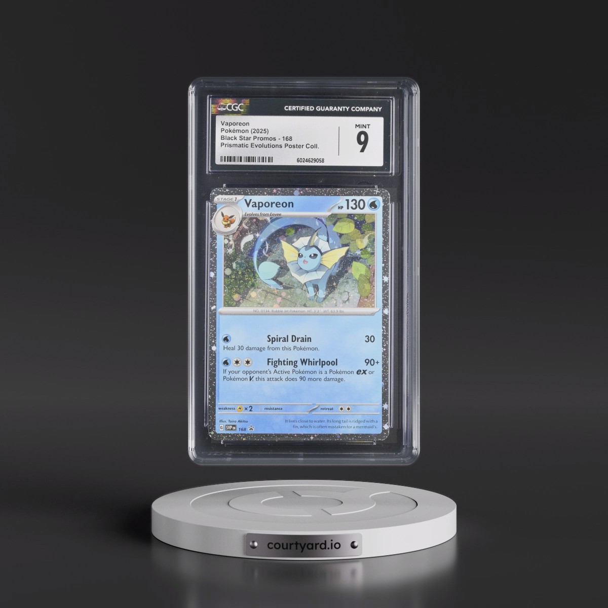2023 Black Star Promos - Scarlet & Violet SVP EN Vaporeon - Prismatic Evolutions Poster Collection (Cosmos Holo) #168 CGC 9