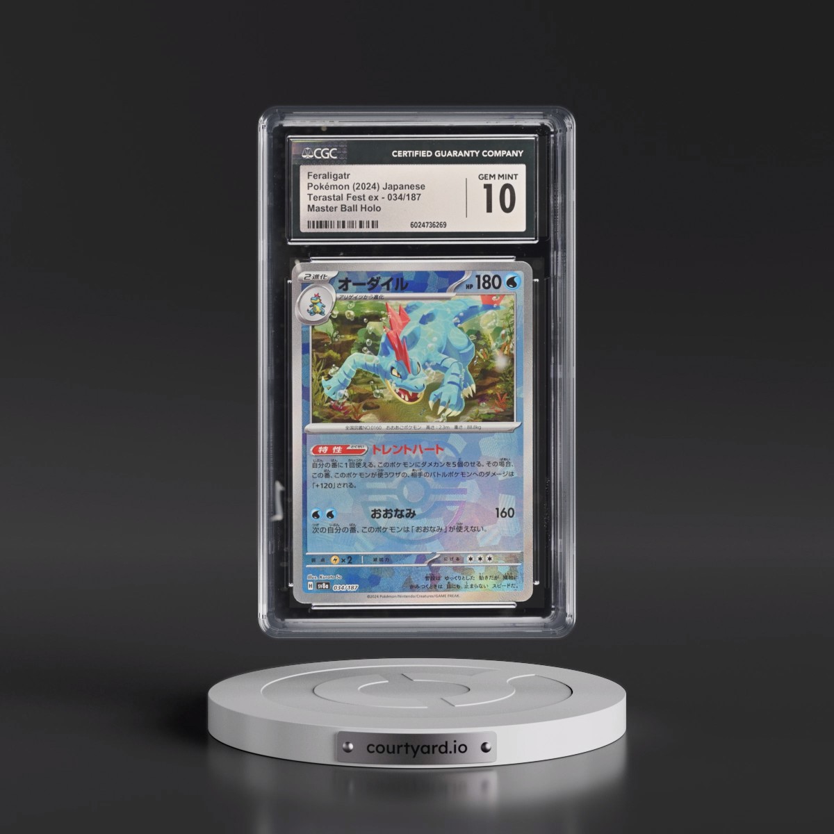 2024 High Class Pack: Terastal Fest ex - sv8a #034/187 Feraligatr - Master Ball Holo (CGC 10 GEM MINT)