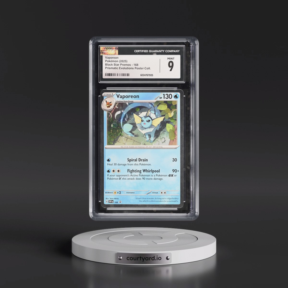 2023 Black Star Promos - Scarlet & Violet SVP EN #168 Vaporeon - Prismatic Evolutions Poster Collection (Cosmos Holo) (CGC 9 MINT)