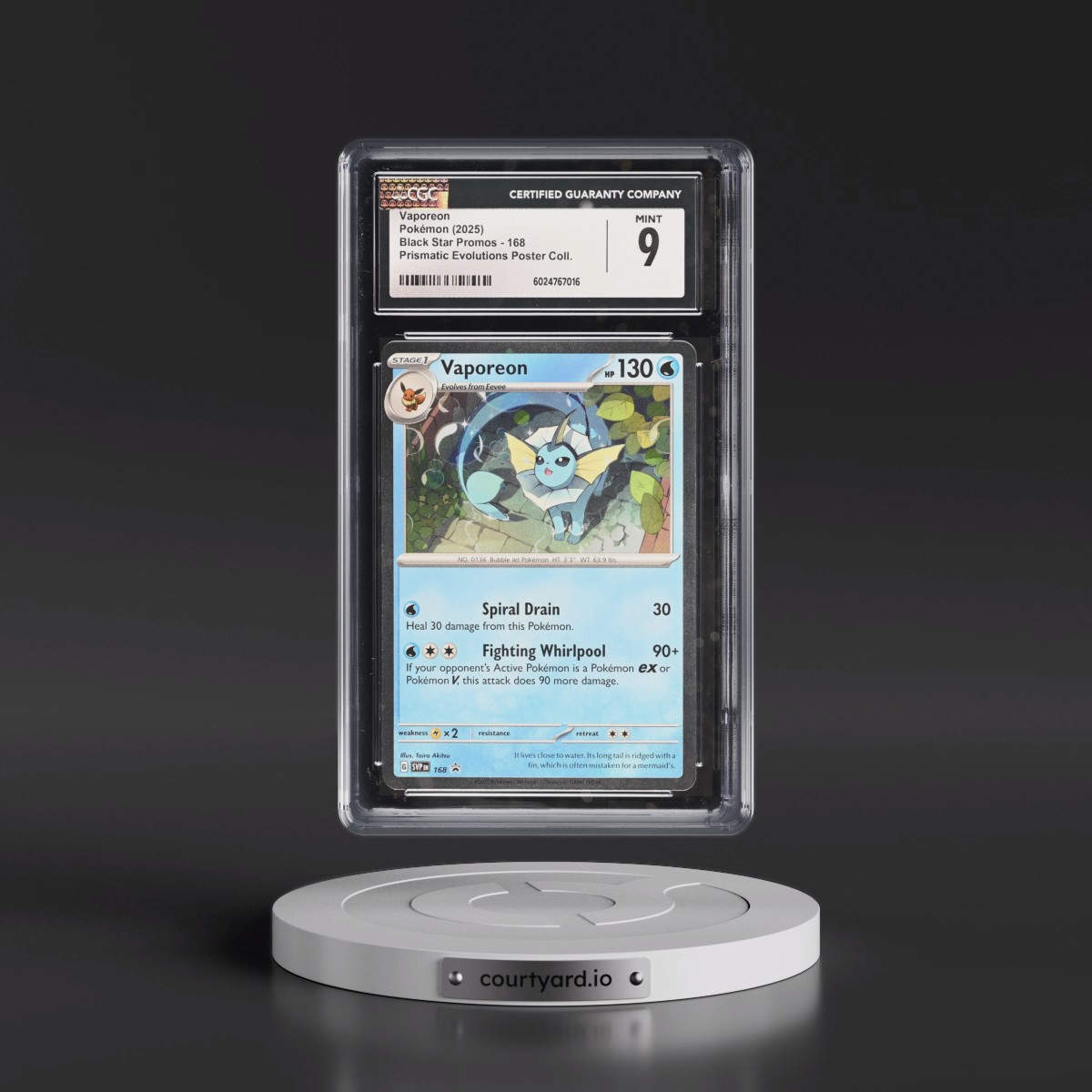 2023 Black Star Promos - Scarlet & Violet SVP EN #168 Vaporeon - Prismatic Evolutions Poster Collection (Cosmos Holo) (CGC 9 MINT)