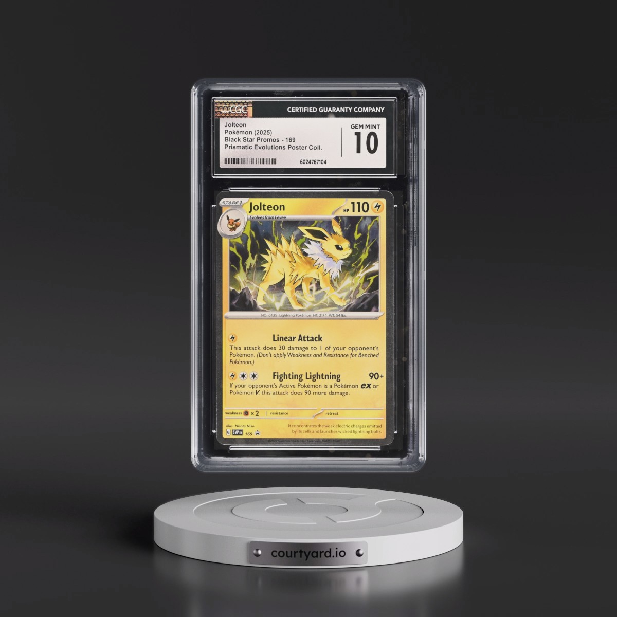 2025 Pokémon Svp EN-SV Black Star Promo #169 Jolteon - Prismatic Evolutions Poster Collection (CGC 10 GEM MINT)