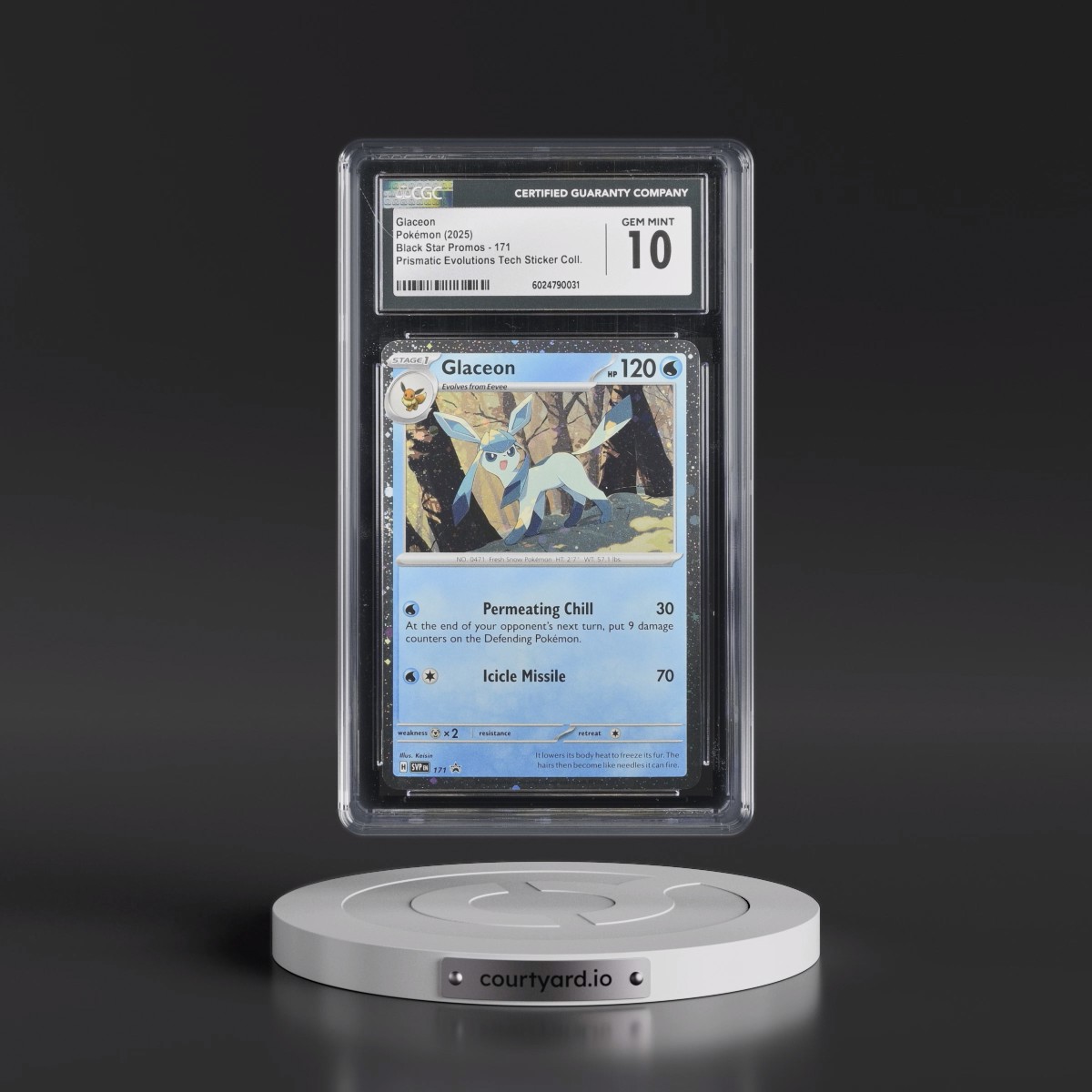 2023 Black Star Promos - Scarlet & Violet SVP EN #171 Glaceon - Prismatic Evolutions Tech Sticker Collection (Cosmos Holo) (CGC 10 GEM MINT)