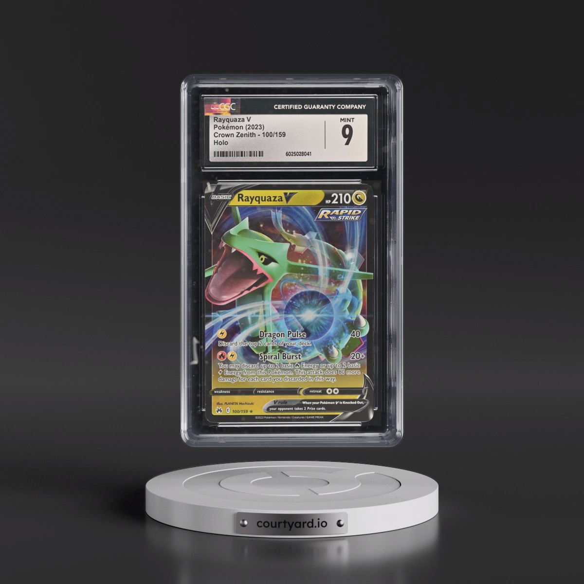 2023 Crown Zenith #100/159 Rayquaza V - Holo (CGC 9 MINT)