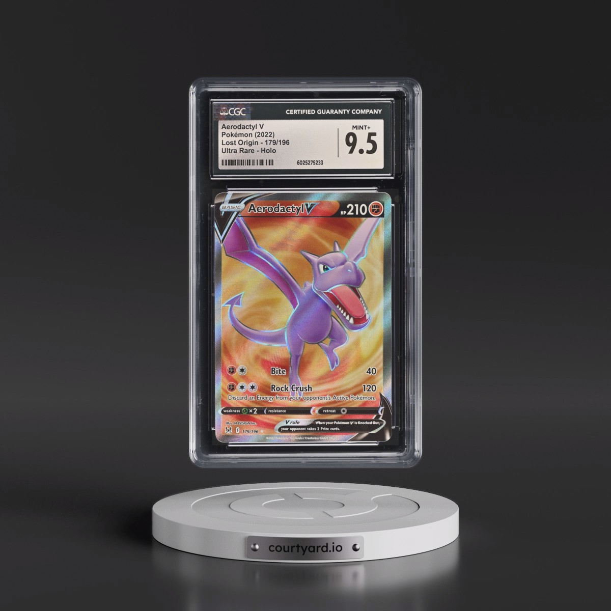2022 Lost Origin #179/196 Aerodactyl V - Ultra Rare Holo (CGC 9.5 MINT+)