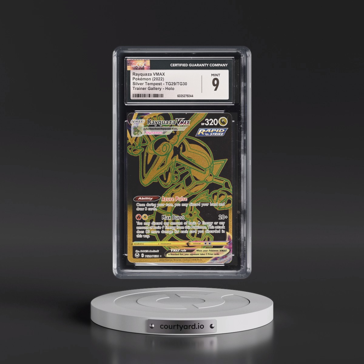2022 Silver Tempest #TG29/TG30 Rayquaza VMAX - Trainer Gallery Holo (CGC 9 MINT)