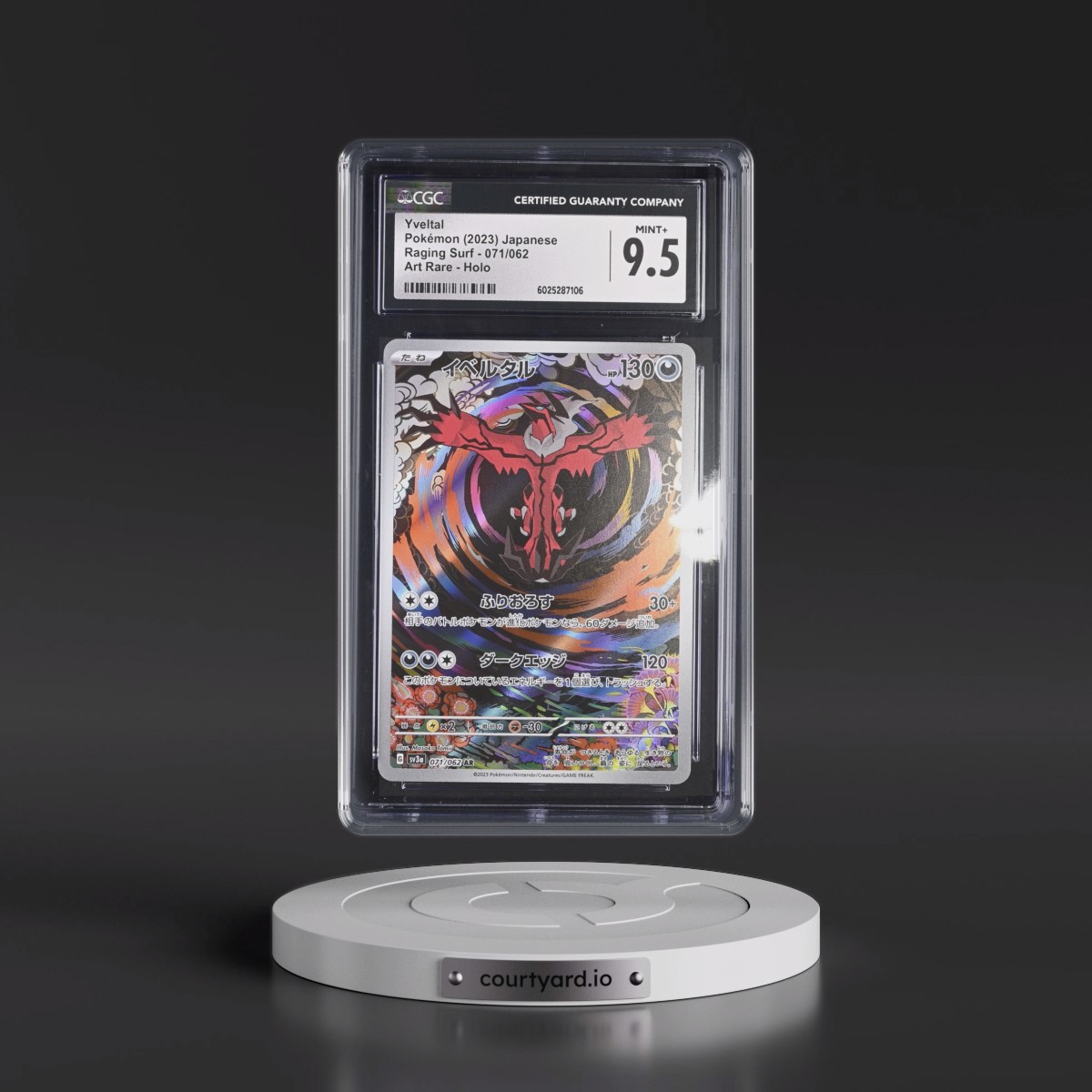 2023 Raging Surf Yveltal - Art Rare Holo #071/062 CGC 9.5