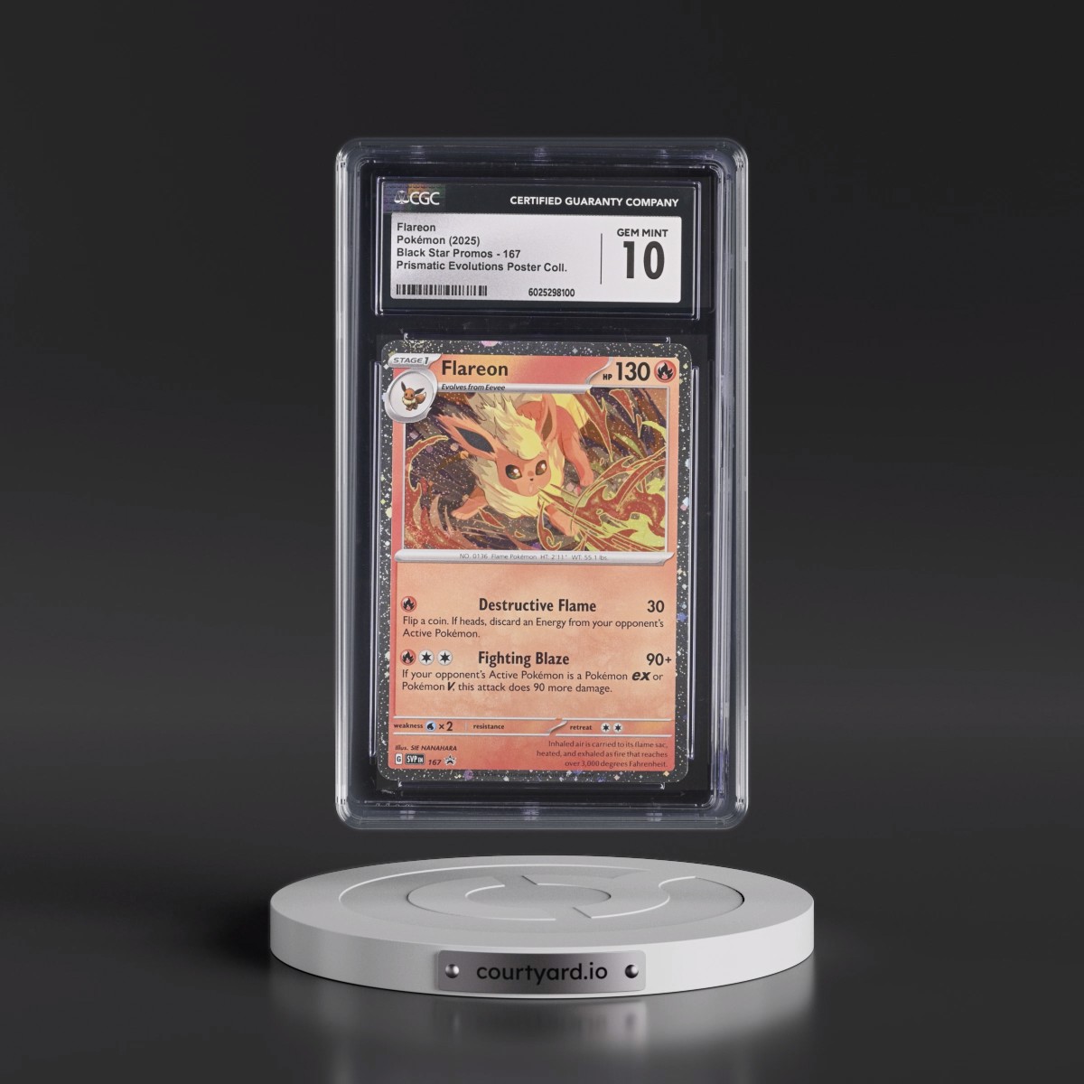 2023 Black Star Promos - Scarlet & Violet SVP EN #167 Flareon - Prismatic Evolutions Poster Collection (Cosmos Holo) (CGC 10 GEM MINT)