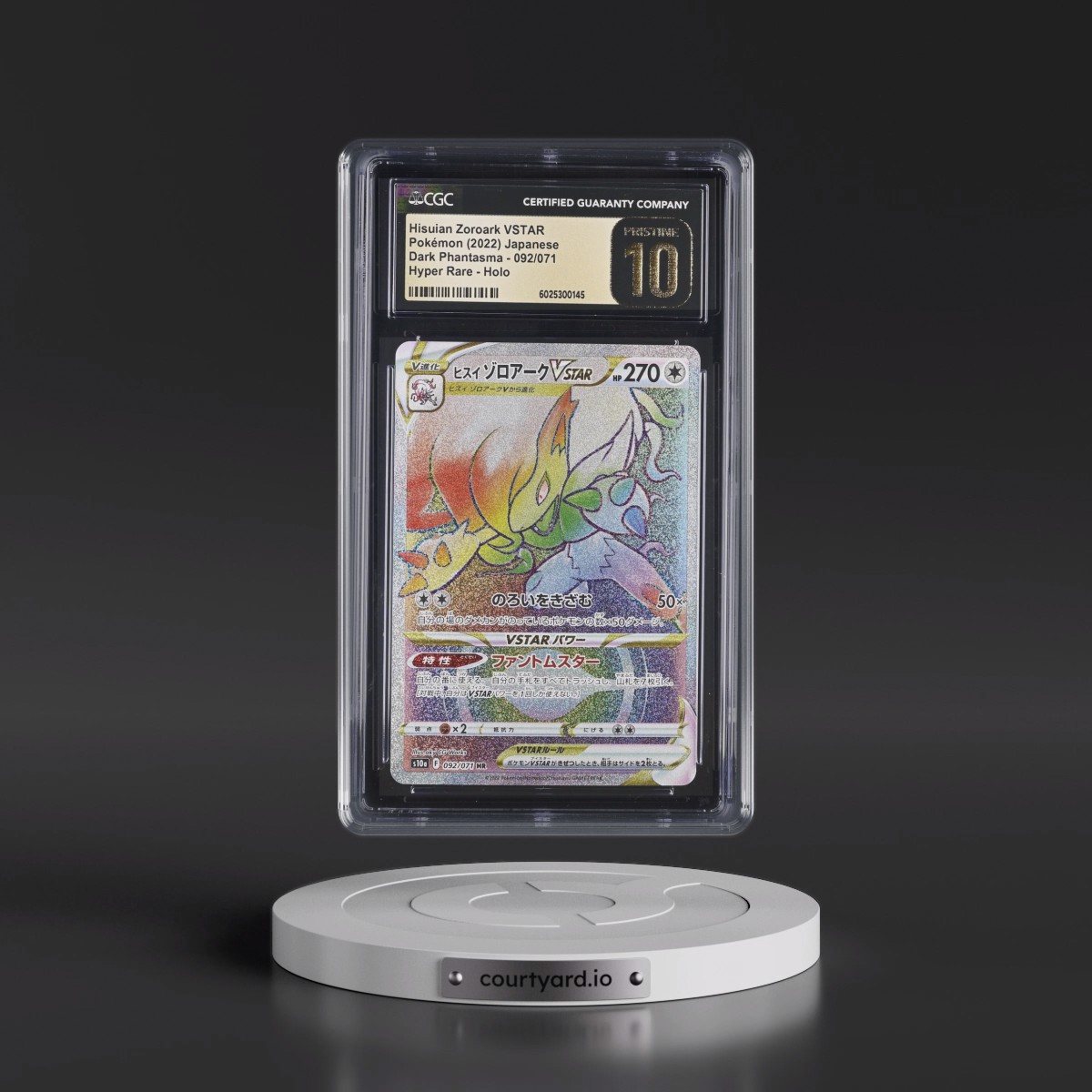 2021 Dark Phantasma #092/071 Hisuian Zoroark VSTAR - Hyper Rare Holo (CGC 10 PRISTINE)
