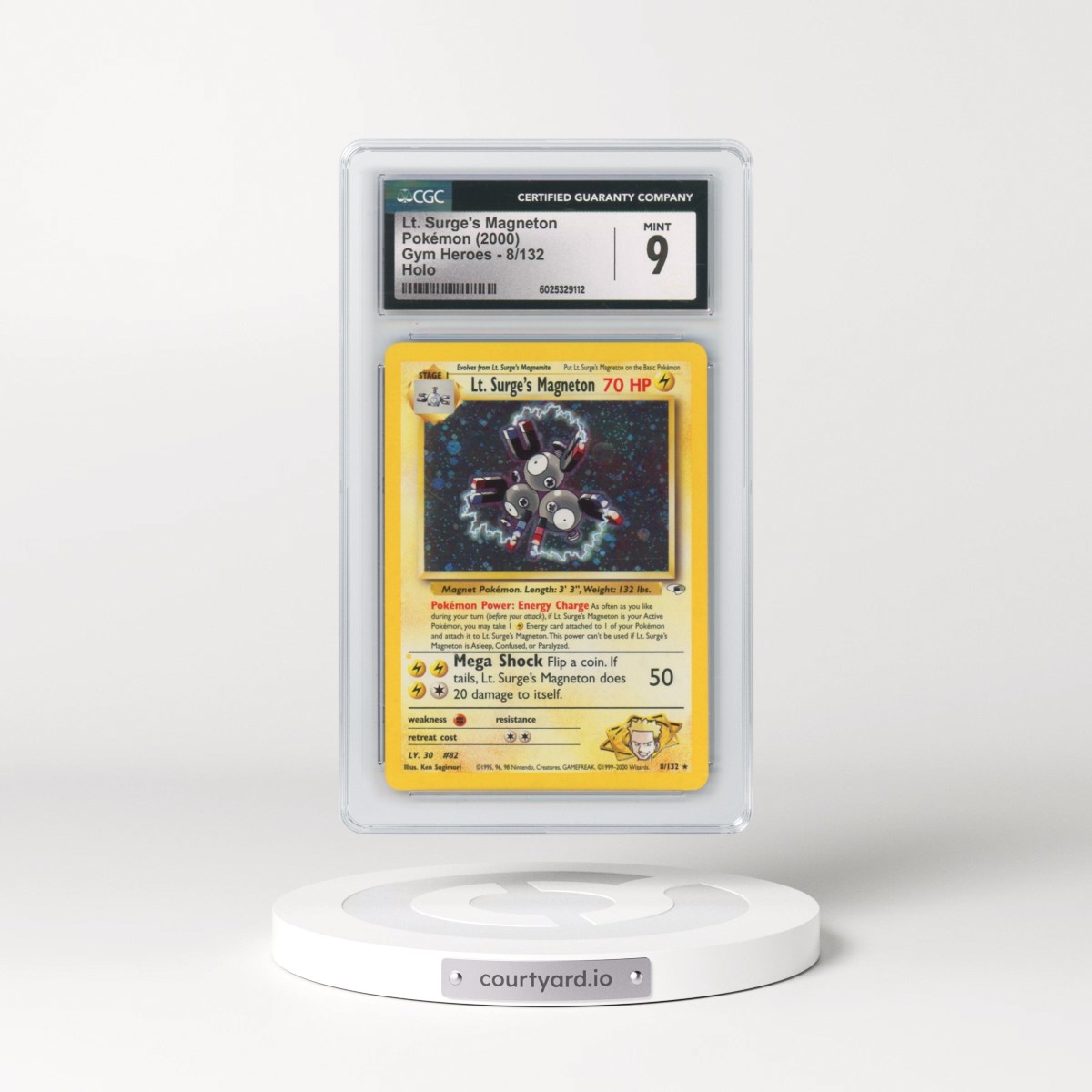 2000 Gym Heroes #8/132 Lt. Surge's Magneton - Holo (CGC 9 MINT)