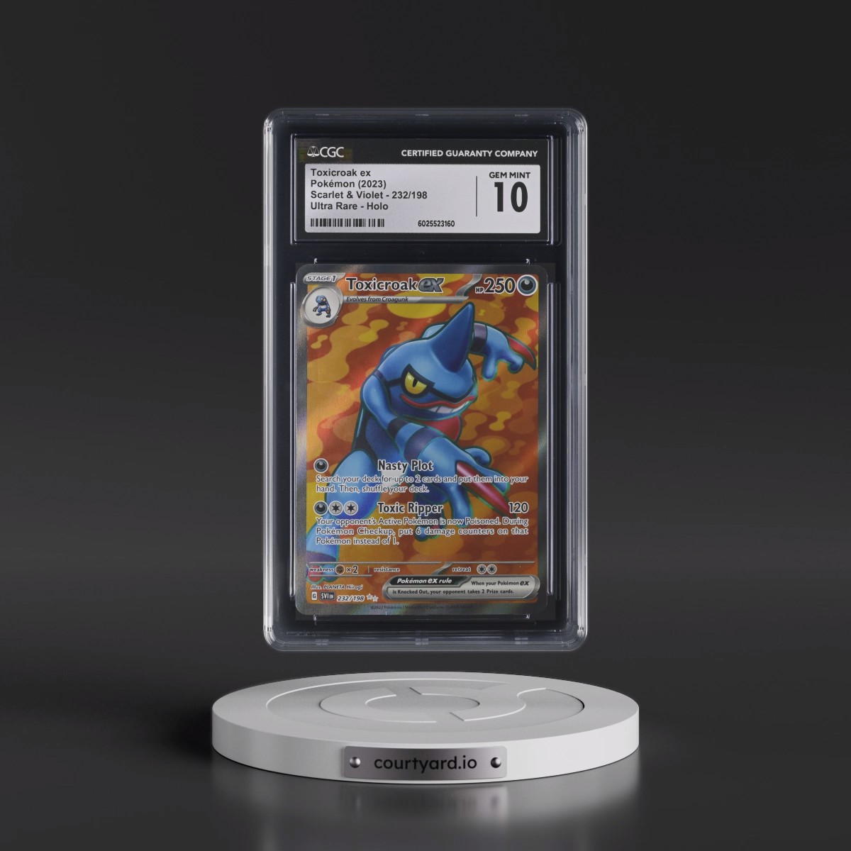 2023 Pokémon Svi EN-Scarlet & Violet #232 Toxicroak EX - Holo Ultra Rare (CGC 10 GEM MINT)