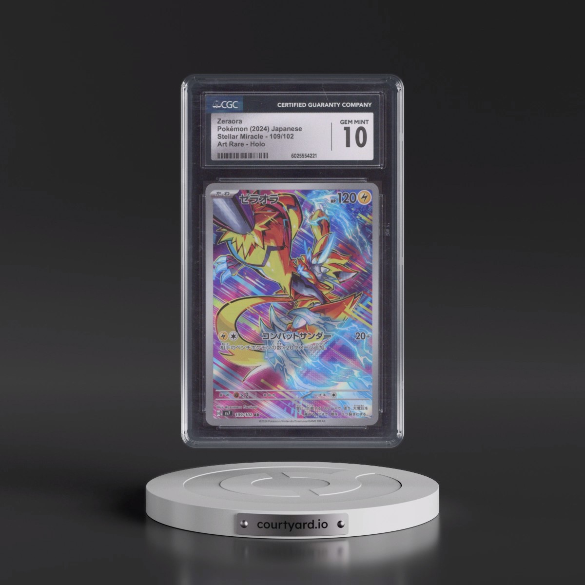 2024 Stellar Miracle Zeraora - Art Rare Holo #109/102 CGC 10
