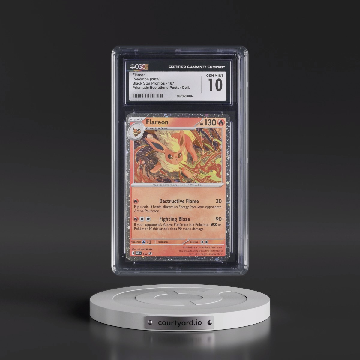 2023 Black Star Promos - Scarlet & Violet SVP EN #167 Flareon - Prismatic Evolutions Poster Collection (Cosmos Holo) (CGC 10 GEM MINT)
