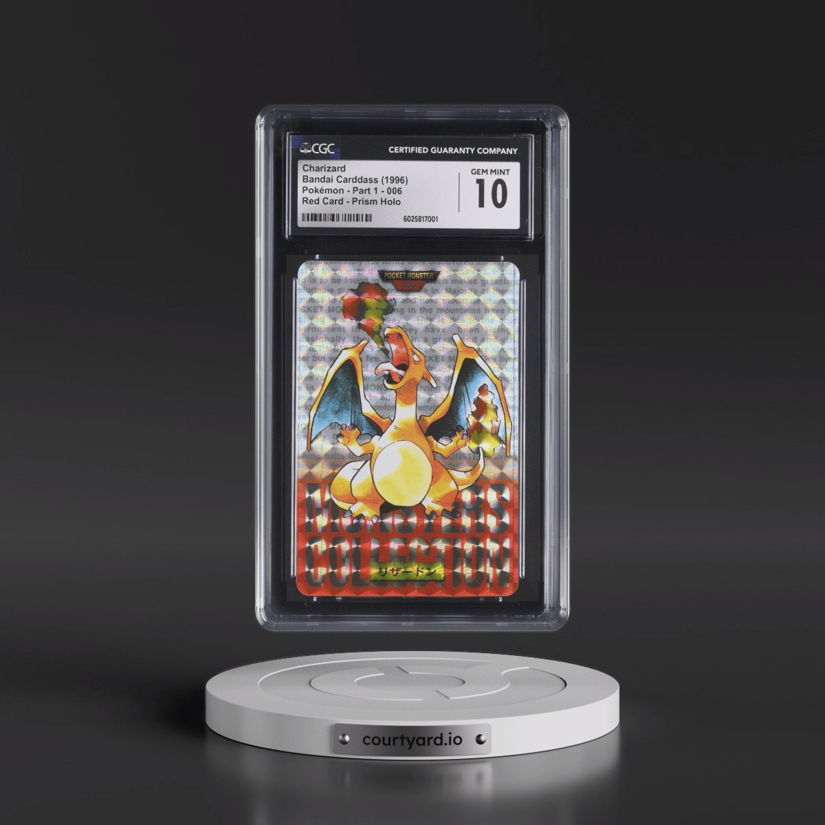 1996 (Monsters Collection) Part 1 #006 Charizard - Red Card Prism Holo (CGC 10 GEM MINT)