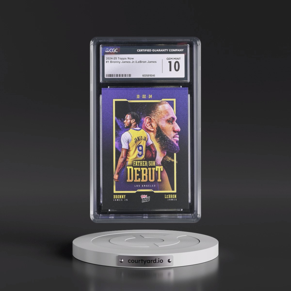 2024 Topps Now Bronny James/LeBron James #1 CGC 10