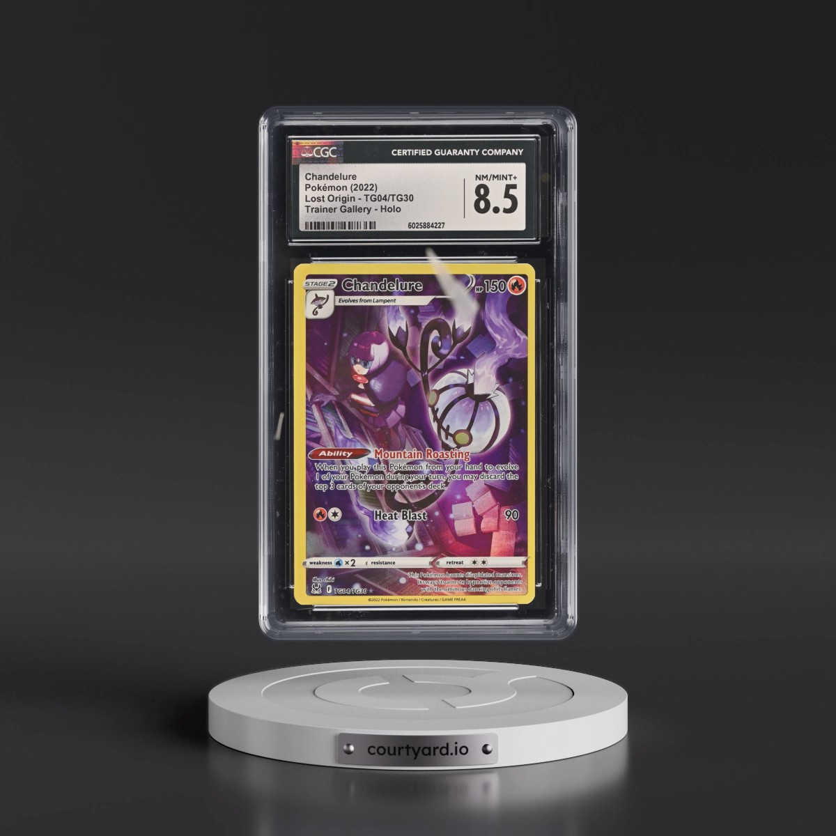2022 Lost Origin #TG04/TG30 Chandelure - Trainer Gallery Holo (CGC 8.5 NM-MT+)