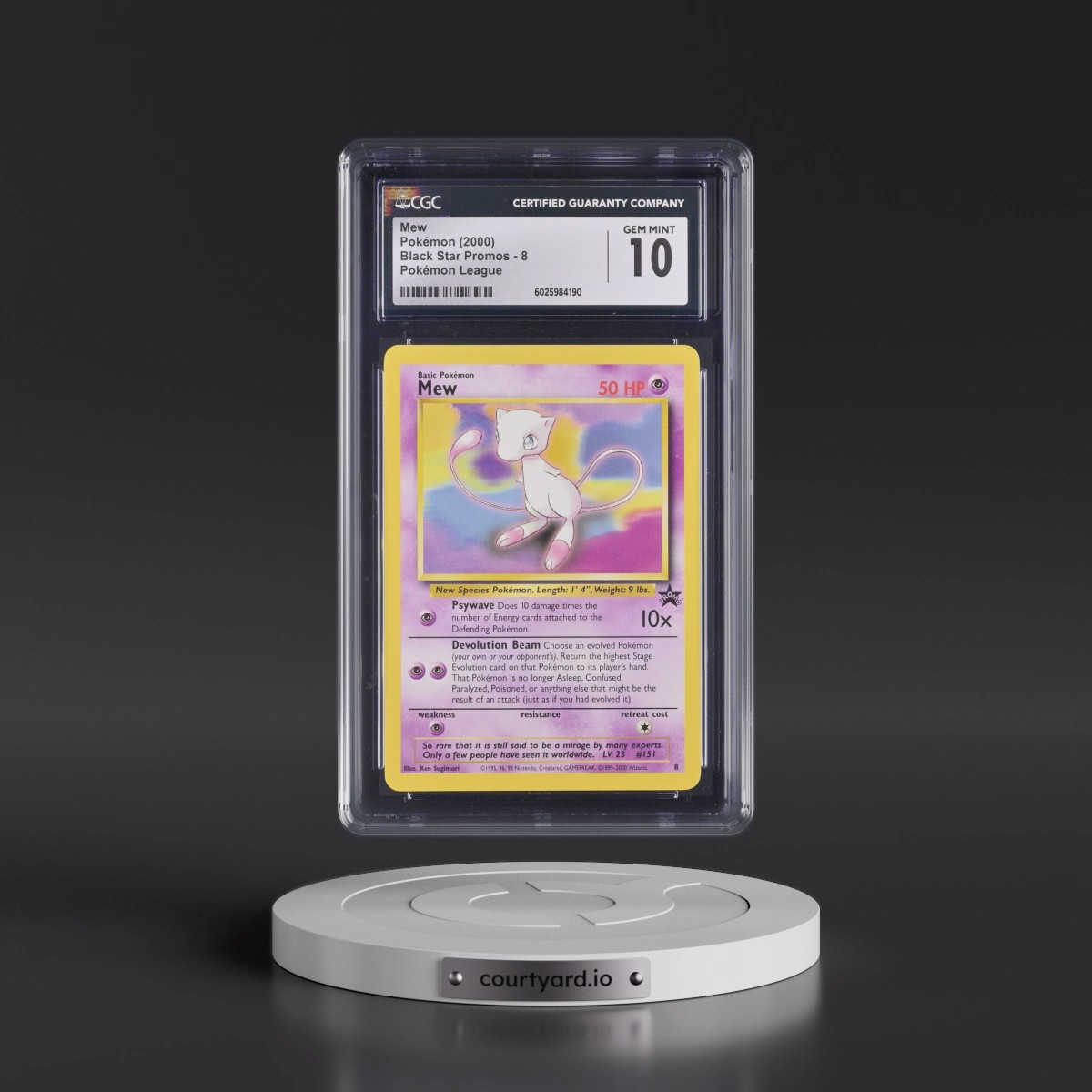 1999 Black Star Promos #8 Mew - Pokémon League (CGC 10 GEM MINT)