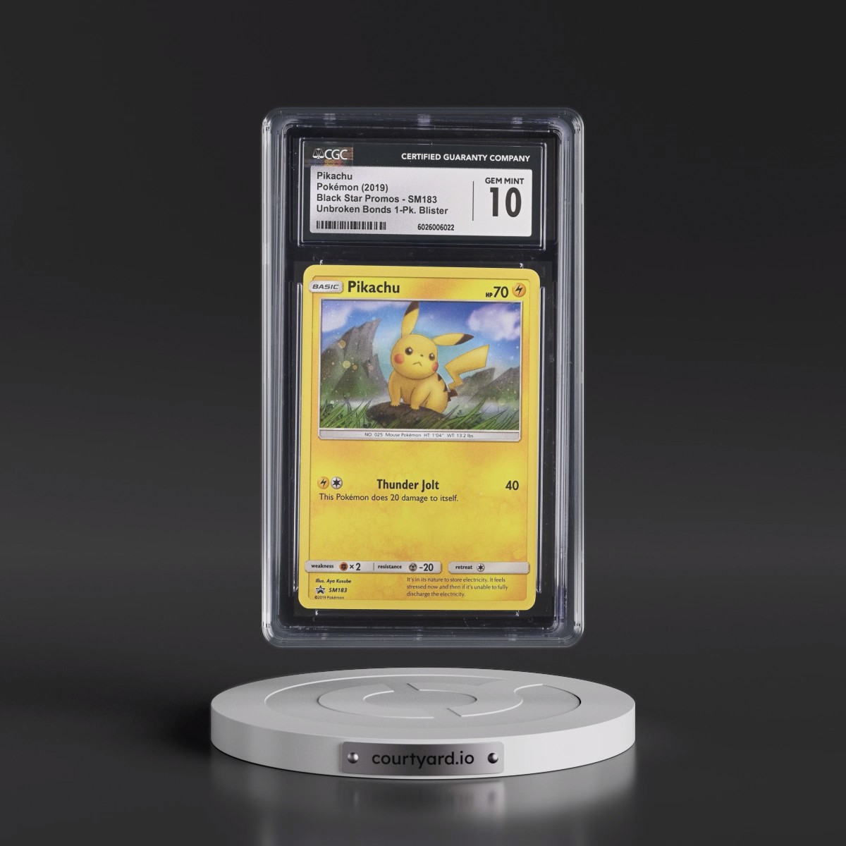 2016 Black Star Promos - Sun & Moon #SM183 Pikachu - Unbroken Bonds 1-Pack Blister (Cosmos Holo) (CGC 10 GEM MINT)