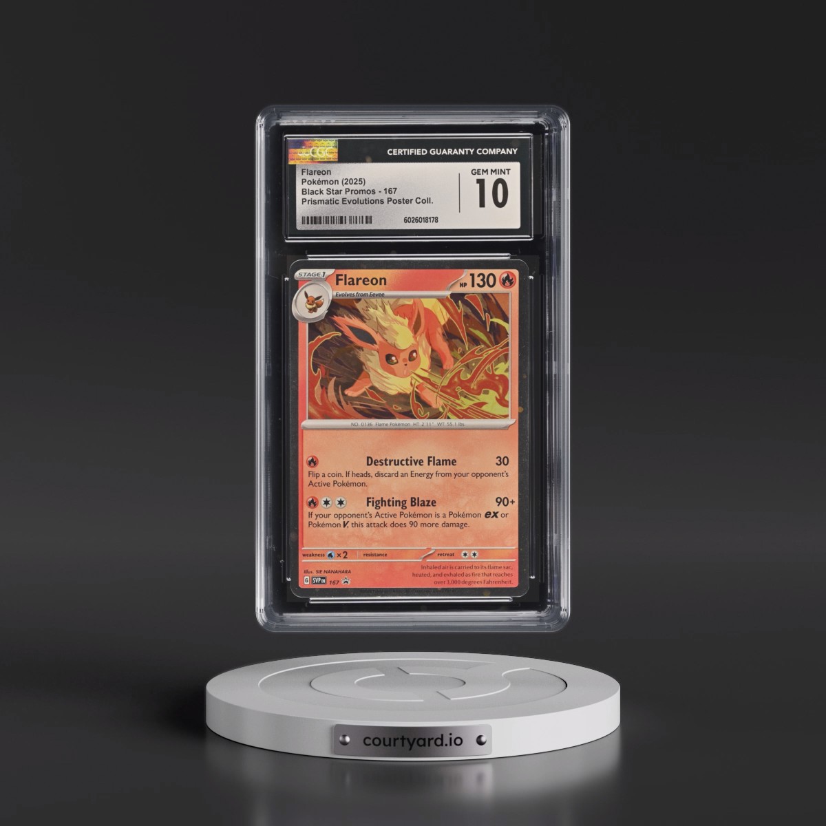 2023 Black Star Promos - Scarlet & Violet SVP EN #167 Flareon - Prismatic Evolutions Poster Collection (Cosmos Holo) (CGC 10 GEM MINT)