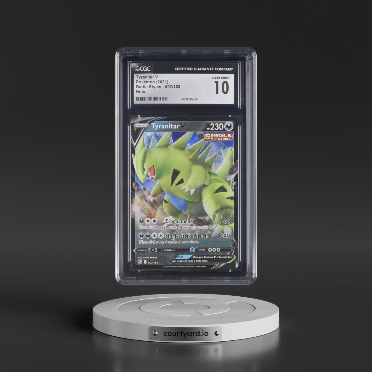 2021 Battle Styles #097/163 Tyranitar V - Holo (CGC 10 GEM MINT)