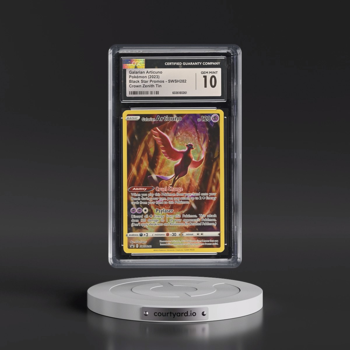 2017 Black Star Promos - Sword & Shield #SWSH282 Galarian Articuno - Crown Zenith Tin (Holo) (CGC 10 GEM MINT)