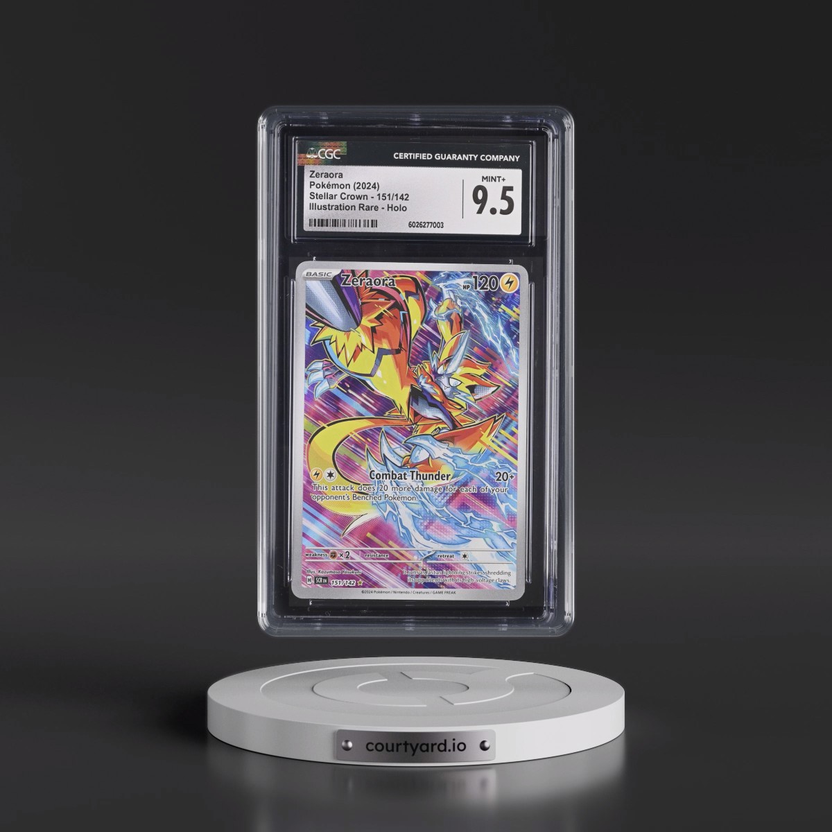 2024 Stellar Crown - SCR EN #151/142 Zeraora - Illustration Rare Holo (CGC 9.5 MINT+)