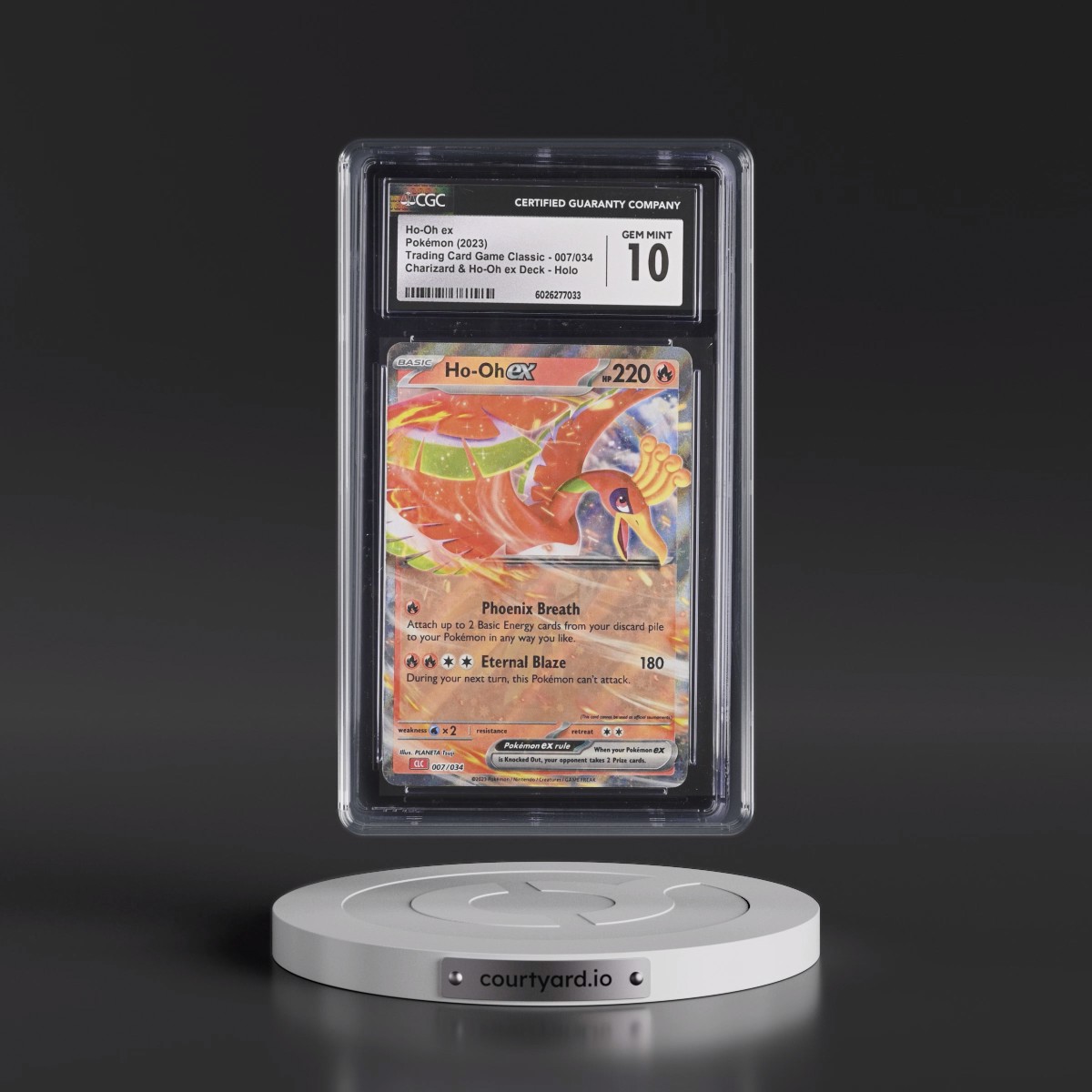 2023 Trading Card Game Classic - CLV, CLC, CLB #007/034 Ho-Oh ex - Charizard & Ho-Oh ex Deck - CLC Holo (CGC 10 GEM MINT)
