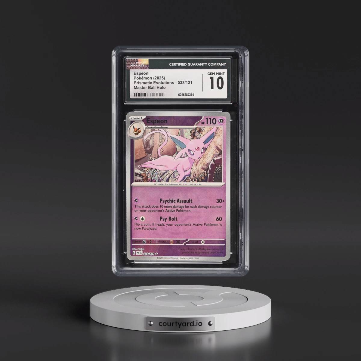 2024 Prismatic Evolutions - PRE EN #033/131 Espeon - Master Ball Holo (CGC 10 GEM MINT)