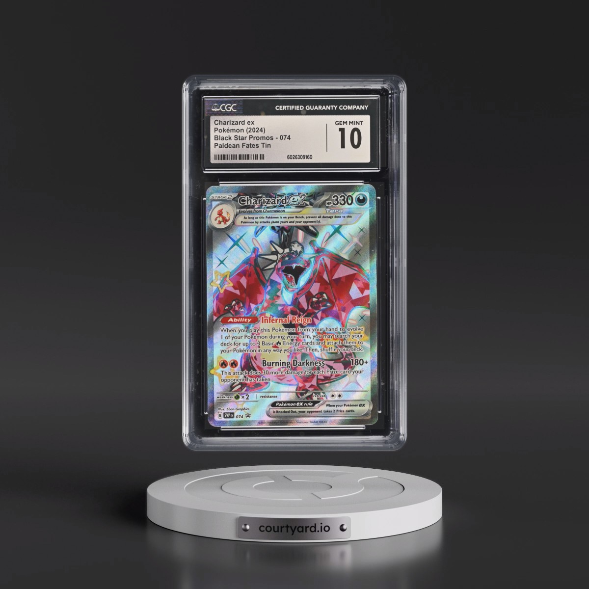 2023 Black Star Promos - Scarlet & Violet SVP EN #074 Charizard ex - Paldean Fates Tin (Holo) (CGC 10 GEM MINT)