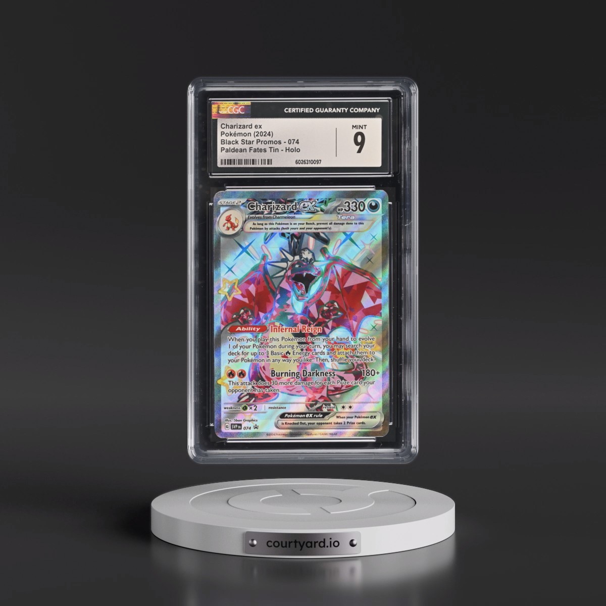 2023 Black Star Promos - Scarlet & Violet SVP EN #074 Charizard ex - Paldean Fates Tin (Holo) (CGC 9 MINT)