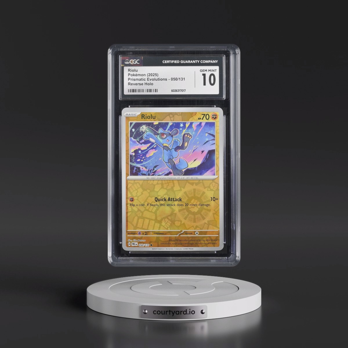 2024 Prismatic Evolutions - PRE EN #050/131 Riolu - Reverse Holo (CGC 10 GEM MINT)
