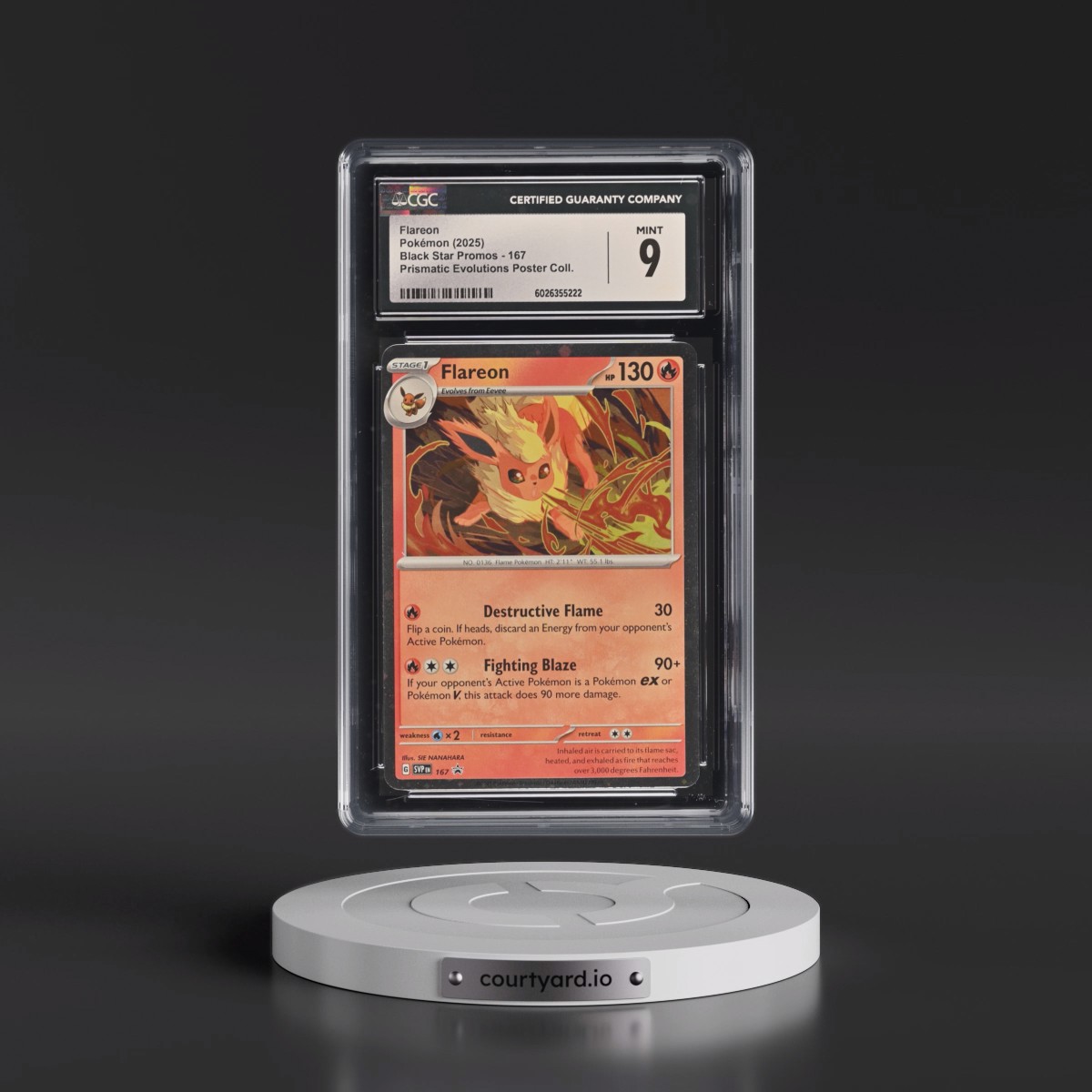 2023 Black Star Promos - Scarlet & Violet SVP EN #167 Flareon - Prismatic Evolutions Poster Collection (Cosmos Holo) (CGC 9 MINT)