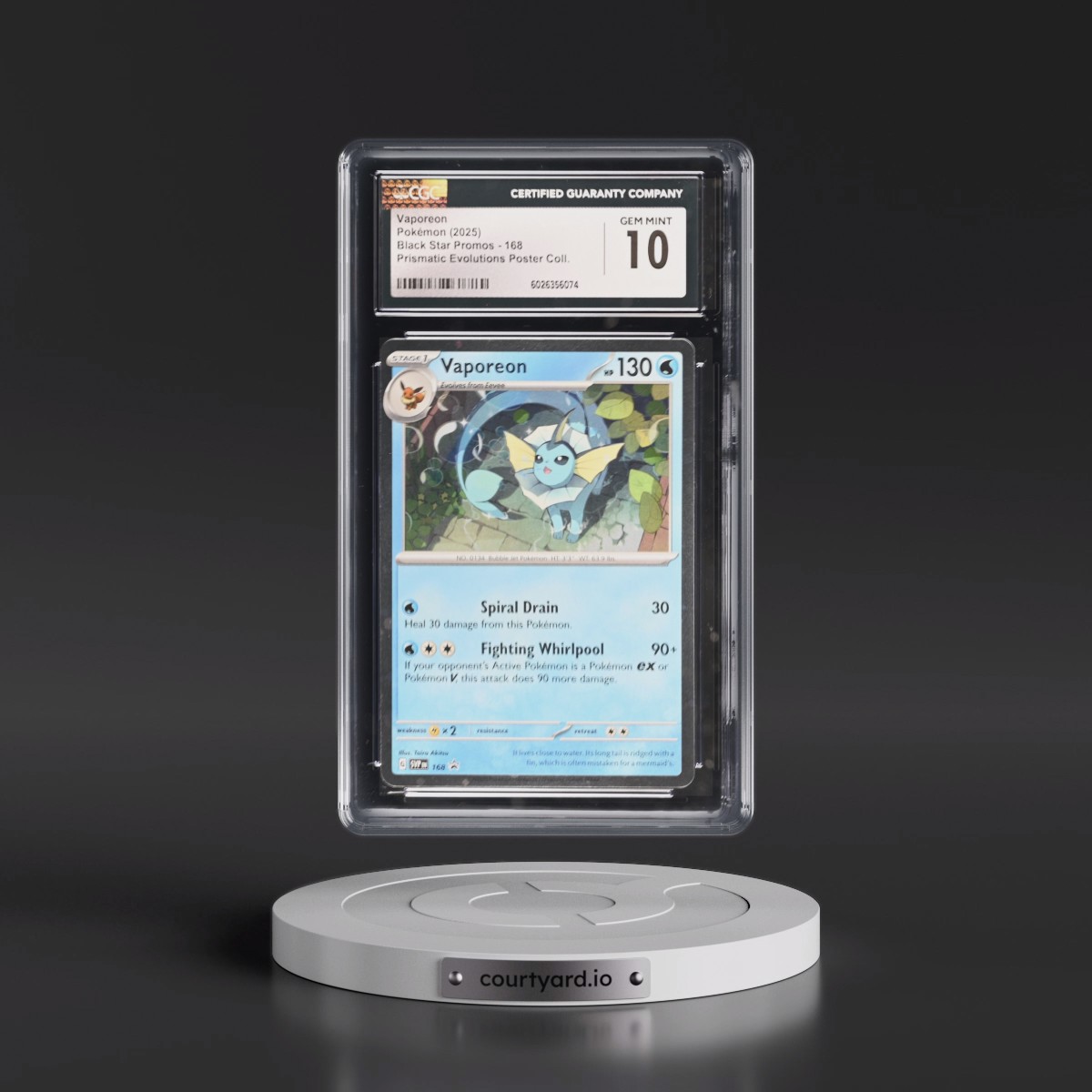 2023 Black Star Promos - Scarlet & Violet SVP EN #168 Vaporeon - Prismatic Evolutions Poster Collection (Cosmos Holo) (CGC 10 GEM MINT)