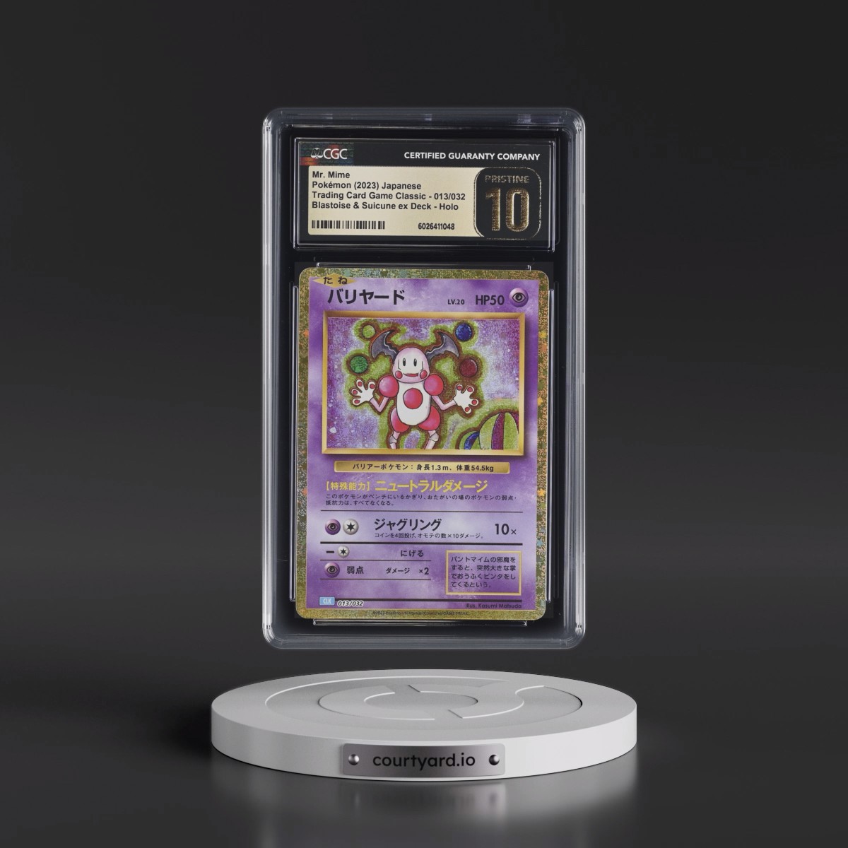 2023 Trading Card Game Classic - CLF, CLL, CLK #013/032 Mr. Mime - Blastoise & Suicune ex Deck - CLK Holo (CGC 10 PRISTINE)