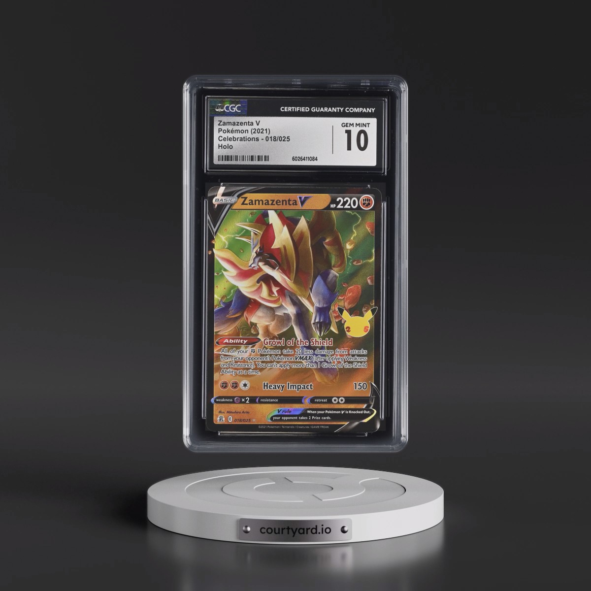 2021 Celebrations #018/025 Zamazenta V - Holo (CGC 10 GEM MINT)