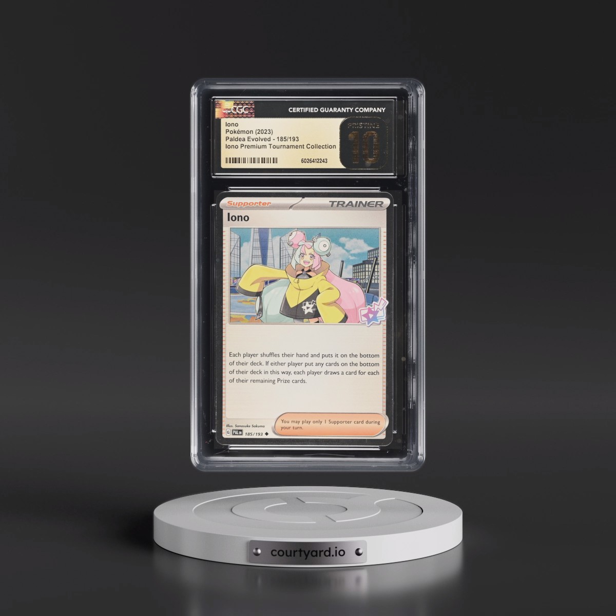 2023 Paldea Evolved - PAL EN #185/193 Iono - Iono Premium Tournament Collection (Cosmos Holo) (CGC 10 PRISTINE)