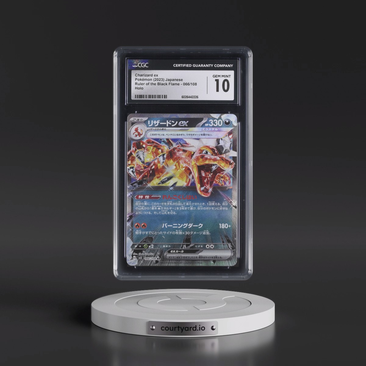 2023 Ruler of the Black Flame #066/108 Charizard ex - Holo (CGC 10 GEM MINT)
