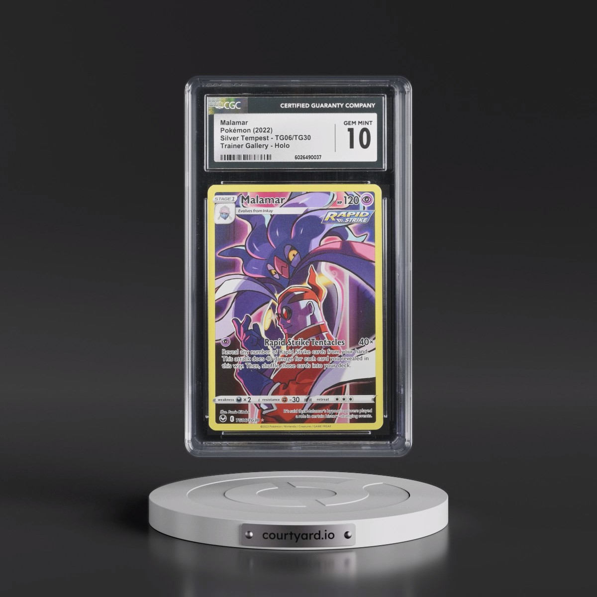 2022 Silver Tempest #TG06/TG30 Malamar - Trainer Gallery Holo (CGC 10 GEM MINT)