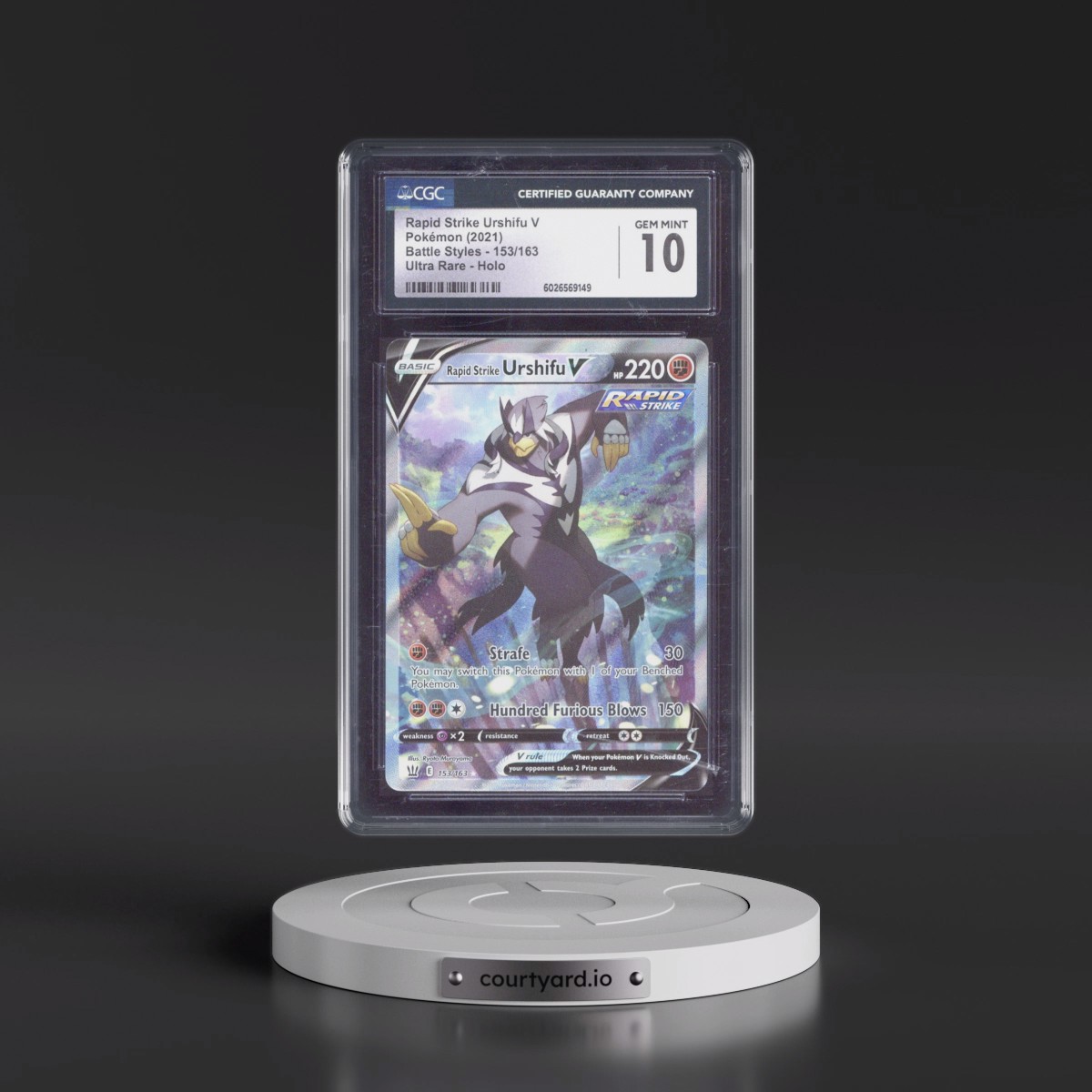 2021 Battle Styles #153/163 Rapid Strike Urshifu V - Ultra Rare Holo (CGC 10 GEM MINT)