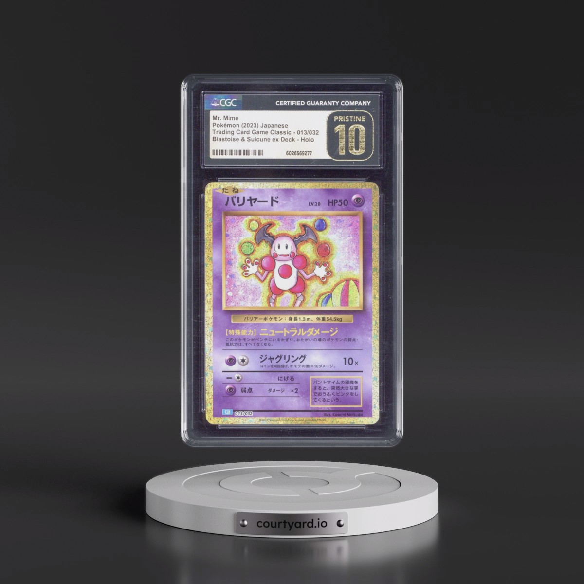2023 Trading Card Game Classic - CLF, CLL, CLK #013/032 Mr. Mime - Blastoise & Suicune ex Deck - CLK Holo (CGC 10 PRISTINE)