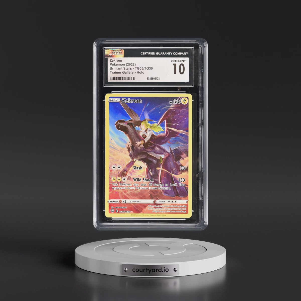 2022 Brilliant Stars #TG05/TG30 Zekrom - Trainer Gallery Holo (CGC 10 GEM MINT)