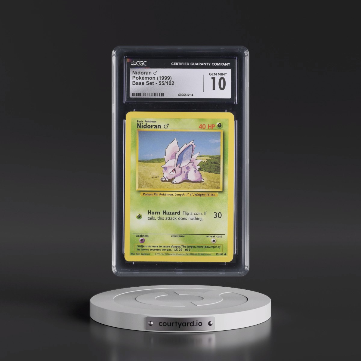 1999 Base Set #55/102 Nidoran â?? (CGC 10 GEM MINT)