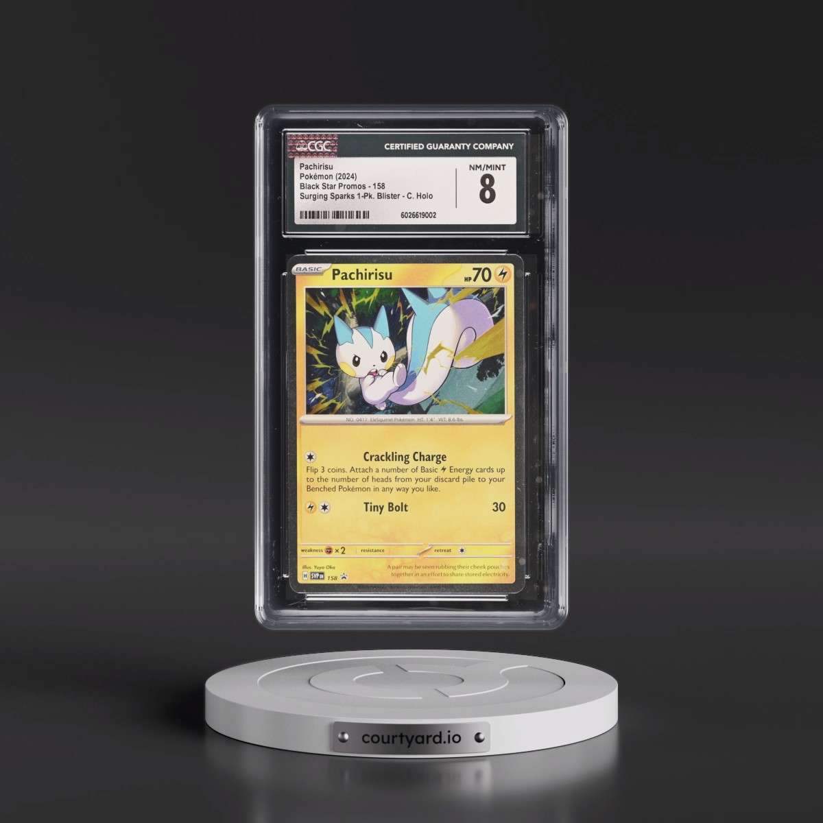 2023 Black Star Promos - Scarlet & Violet SVP EN #158 Pachirisu - Surging Sparks 1-Pack Blister (Cosmos Holo) (CGC 8 NM-MT)