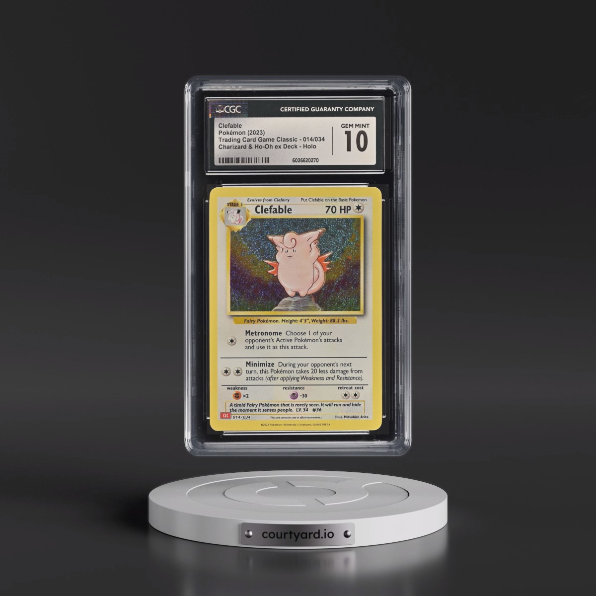 2023 Trading Card Game Classic - CLV, CLC, CLB #014/034 Clefable - Charizard & Ho-Oh ex Deck - CLC Holo (CGC 10 GEM MINT)