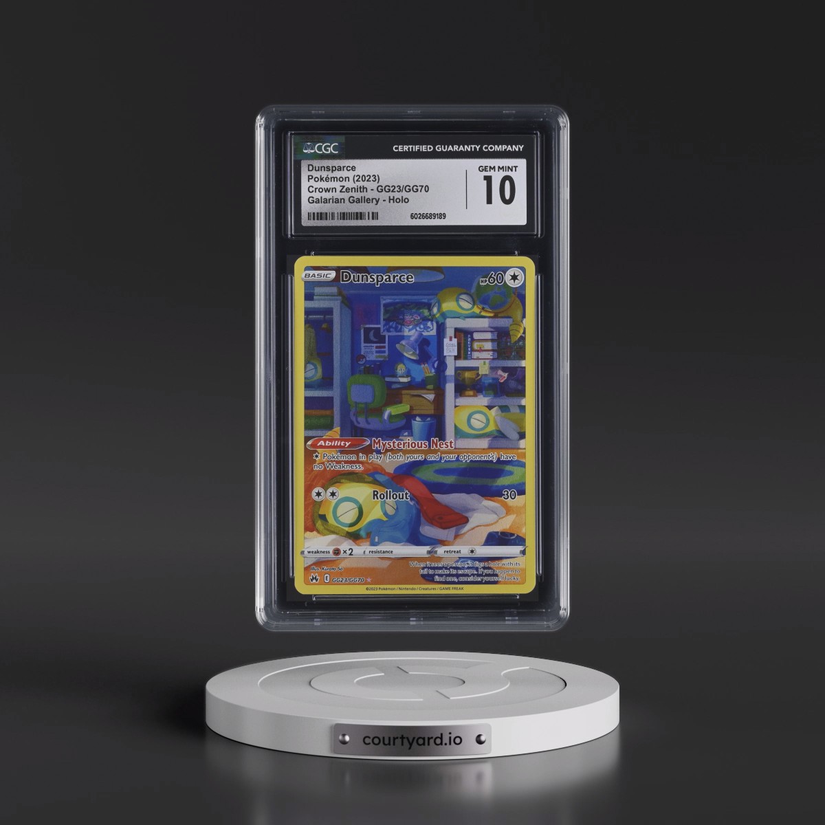 2023 Crown Zenith #GG23/GG70 Dunsparce - Galarian Gallery Holo (CGC 10 GEM MINT)