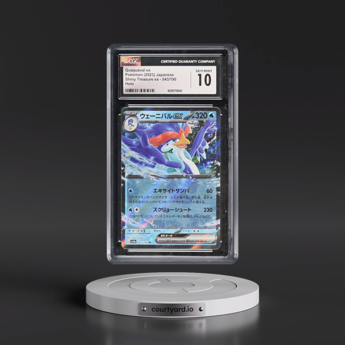 2023 Shiny Treasure ex #043/190 Quaquaval ex - Holo (CGC 10 GEM MINT)