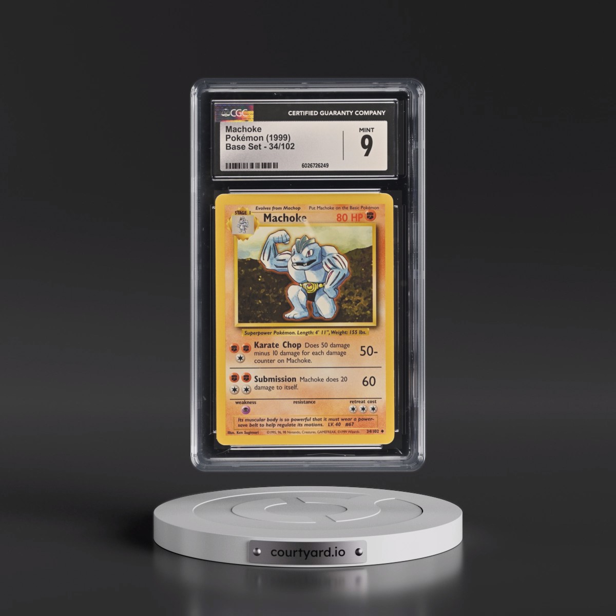 1999 Base Set #34/102 Machoke (CGC 9 MINT)
