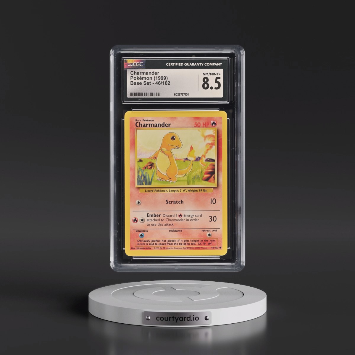 1999 Base Set #46/102 Charmander (CGC 8.5 NM-MT+)