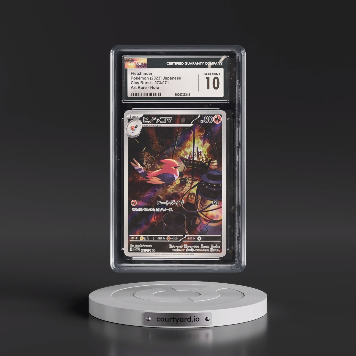 2023 Clay Burst #073/071 Fletchinder - Art Rare Holo (CGC 10 GEM MINT)